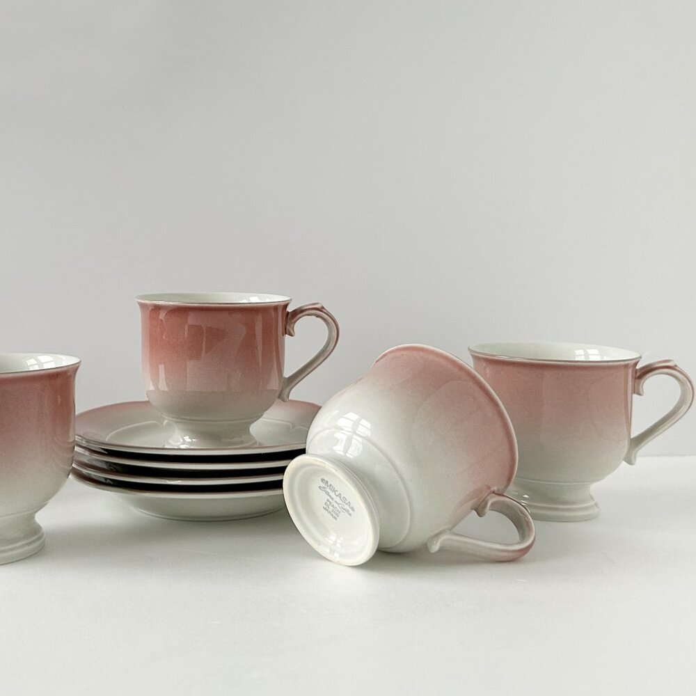 Vintage Mikasa Peach Stone Lustre Cup and Saucer set